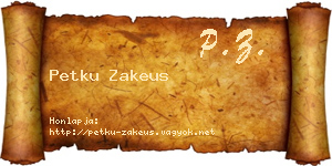Petku Zakeus névjegykártya